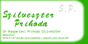 szilveszter prihoda business card